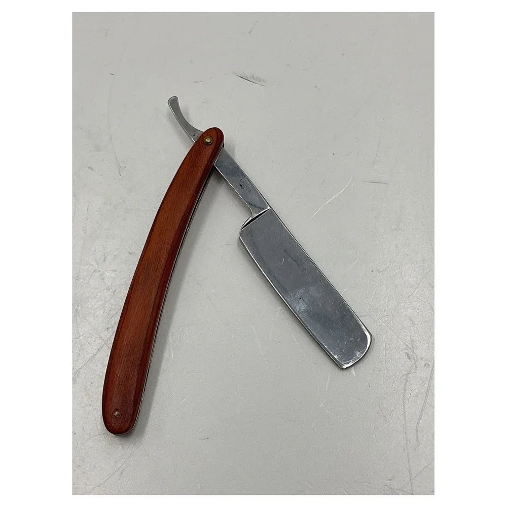 Vintage Style Stainless Steel Straight Razor‎ Wood Handle Shaving Tool China